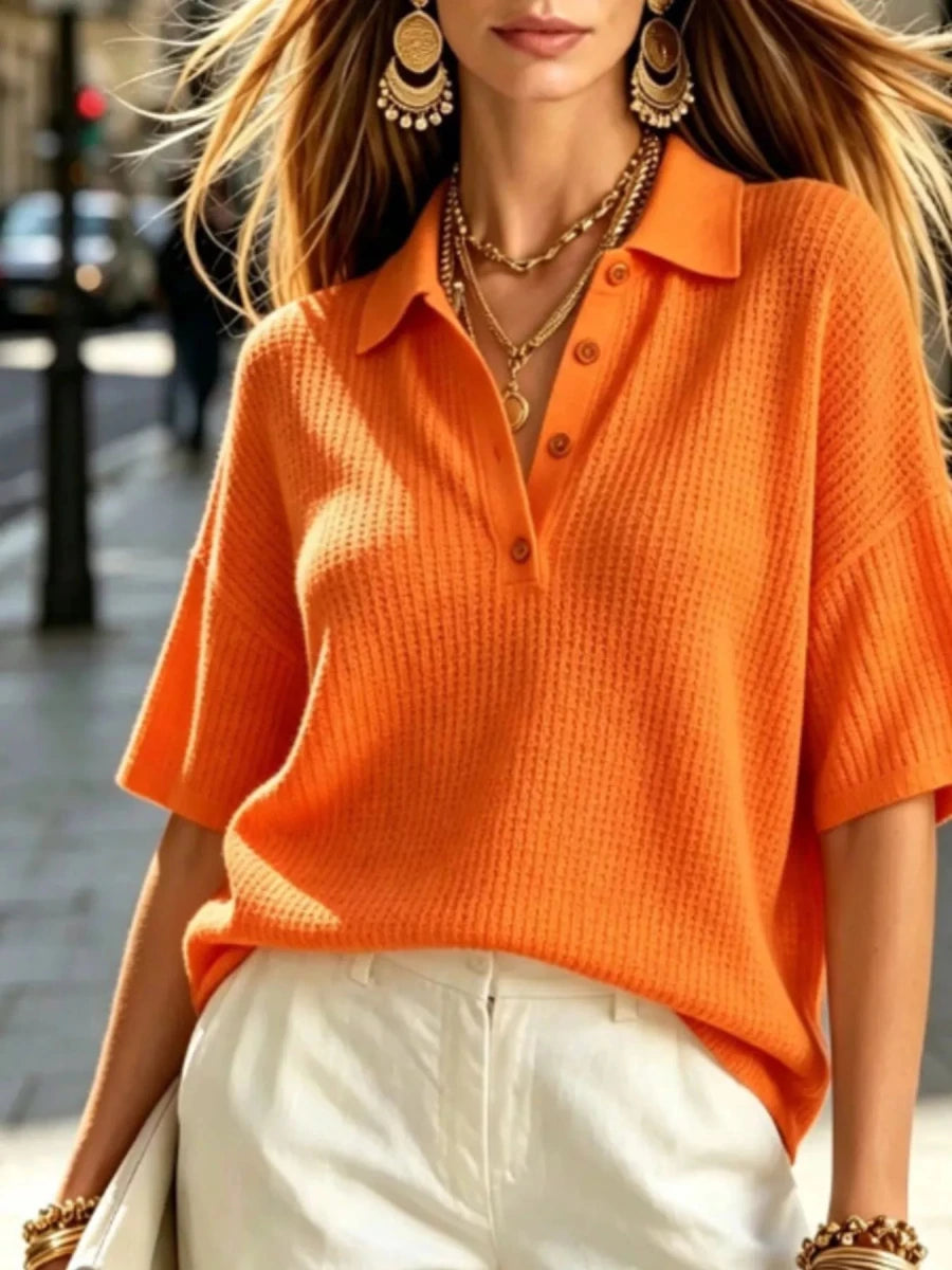 Rhythmia Half Button Waffle Knit Polo Shirt - WowStore.live