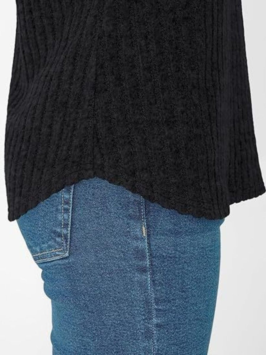 Ribbed Knit V - Neck Relaxed Fit T-Shirt - Wow Store