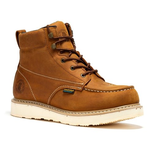 ROCKROOSTER Edgewood Men's 6 inch Brown steel toe waterproof wedge - Wow Store