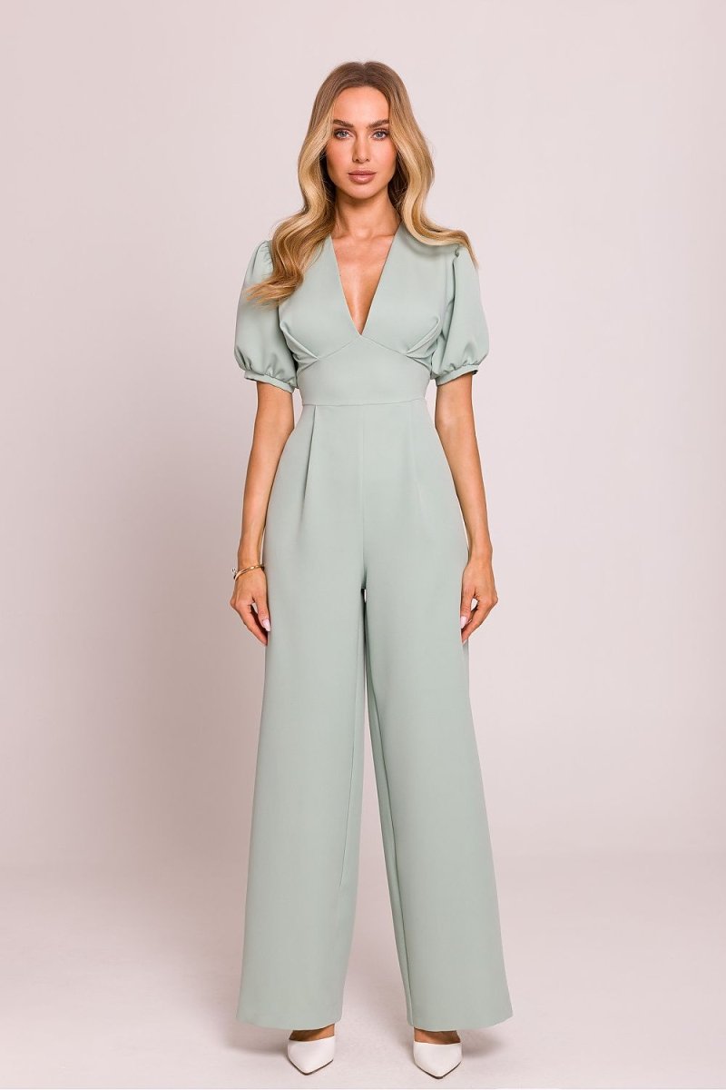 Romantic V - Neck Pleated Jumpsuit 209239 - Moe | Wow Store - Wow Store