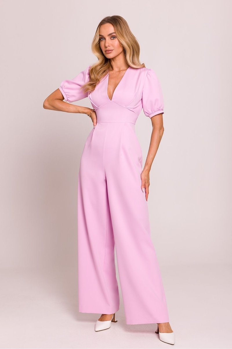 Romantic V - Neck Pleated Jumpsuit 209239 - Moe | Wow Store - Wow Store