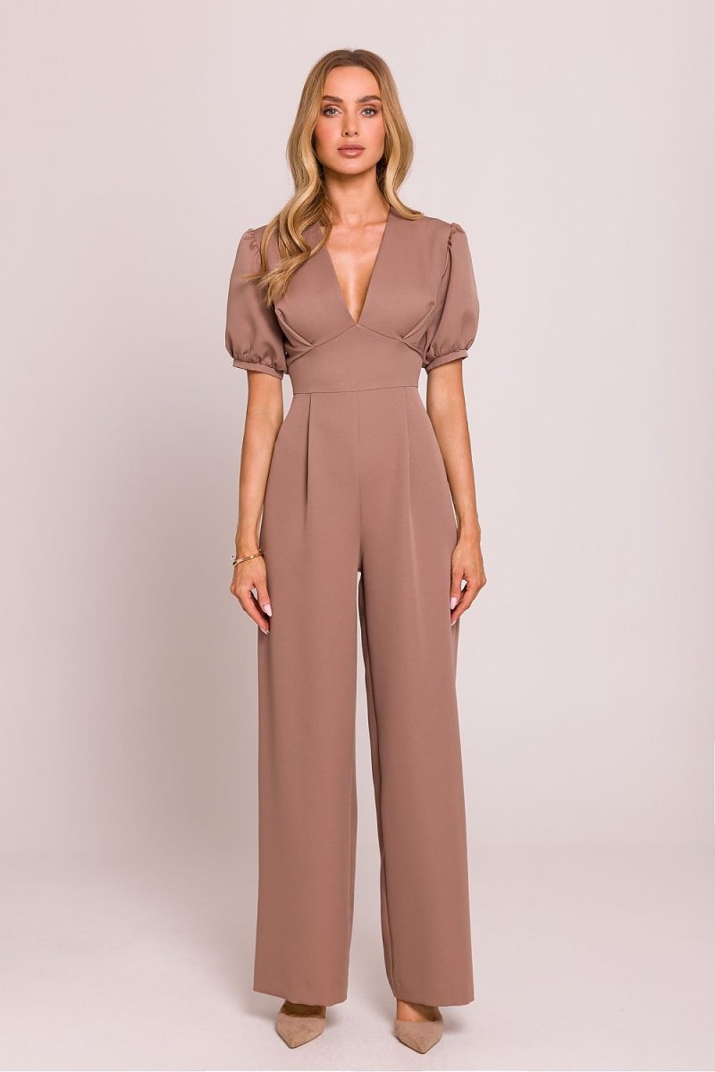 Romantic V - Neck Pleated Jumpsuit 209239 - Moe | Wow Store - Wow Store