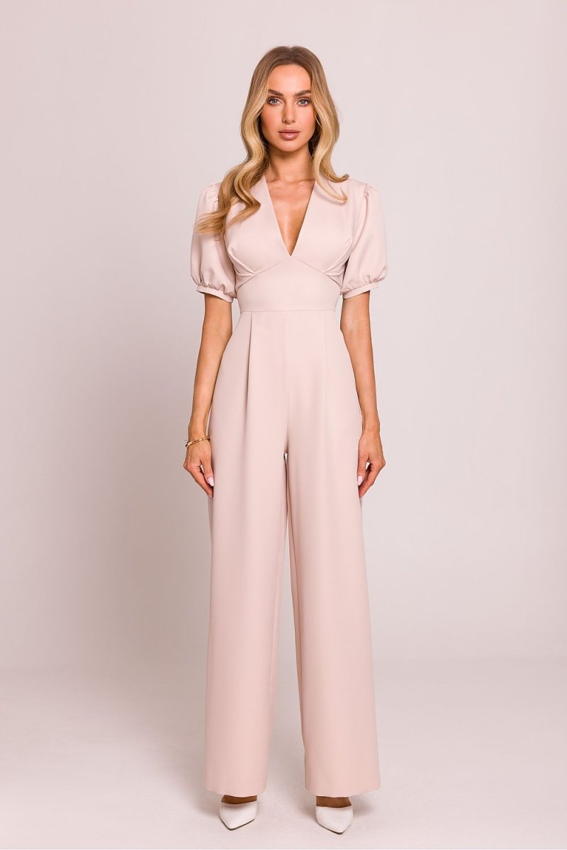 Romantic V - Neck Pleated Jumpsuit 209239 - Moe | Wow Store - Wow Store