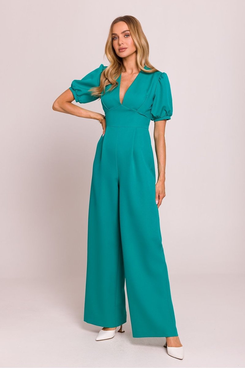 Romantic V - Neck Pleated Jumpsuit 209239 - Moe | Wow Store - Wow Store