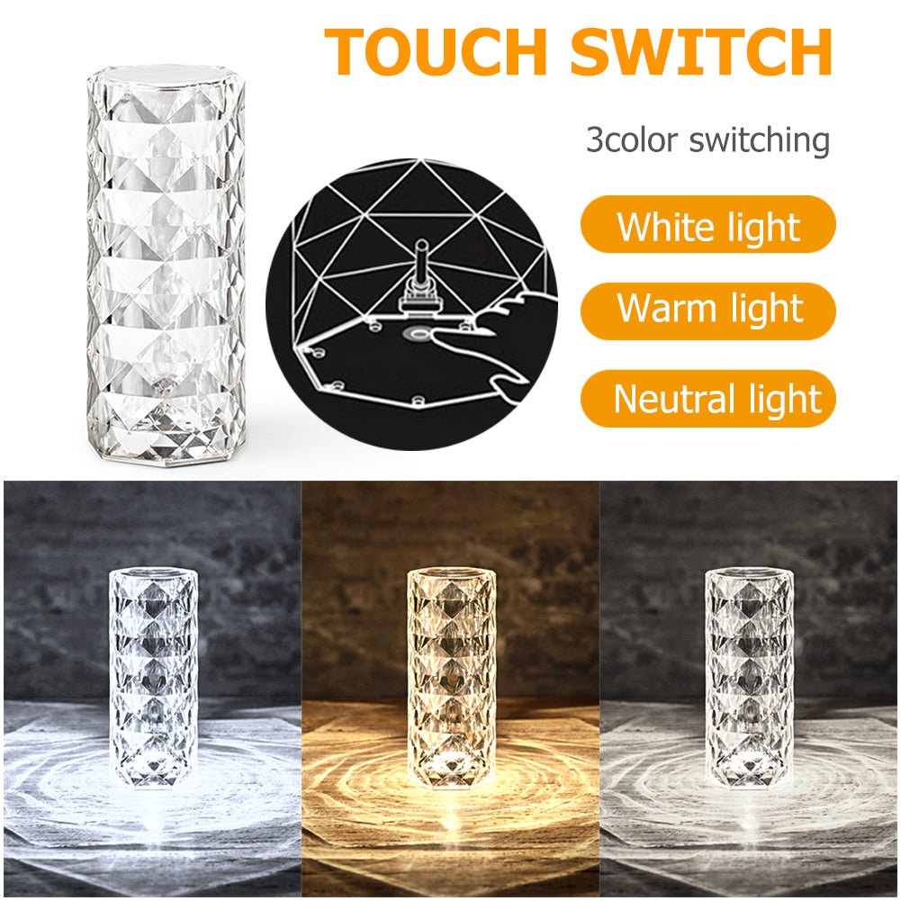 Rose Light And Shadow Projector Romantic Crystal Atmosphere Lamp - Wow Store