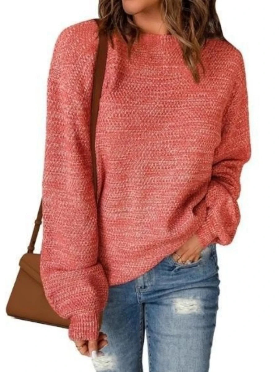 Round Neck Long Sleeve Sweater - Wow Store