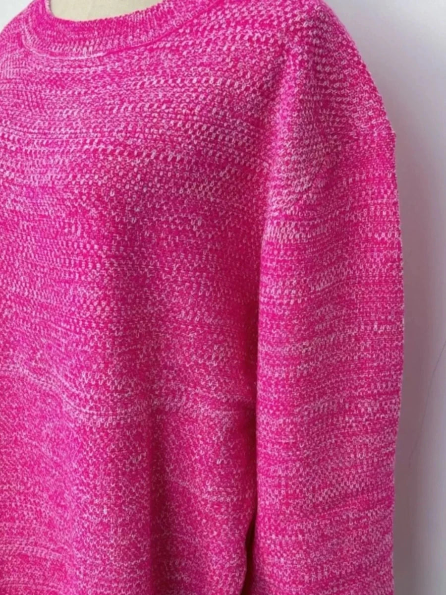 Round Neck Long Sleeve Sweater - Wow Store