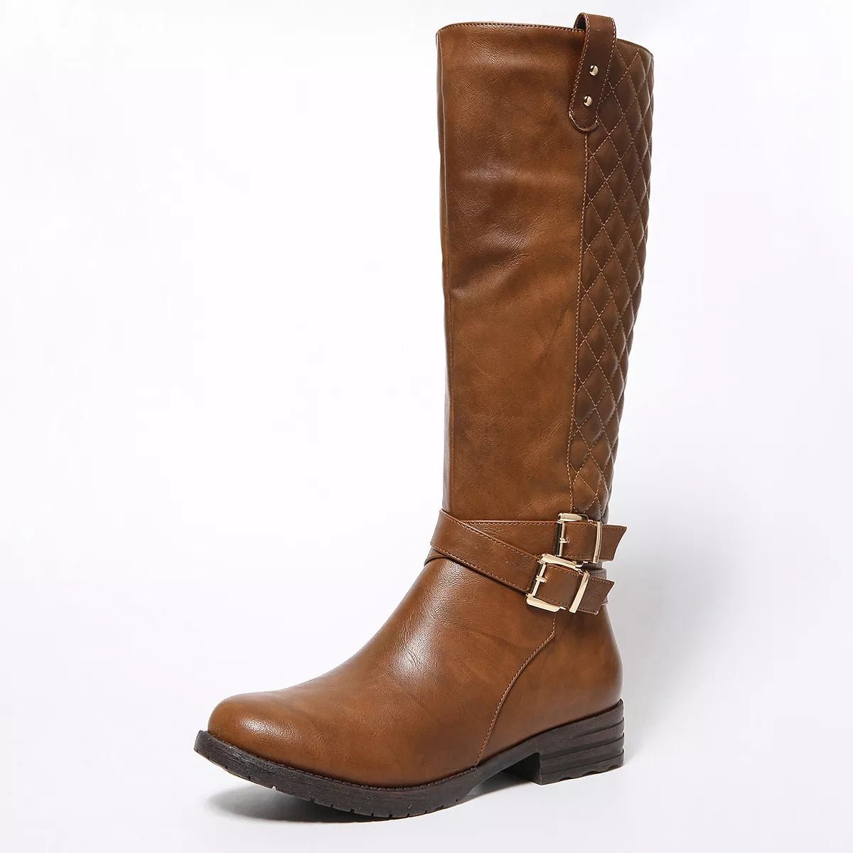 Round Toe Block Heels Boots - Wow Store