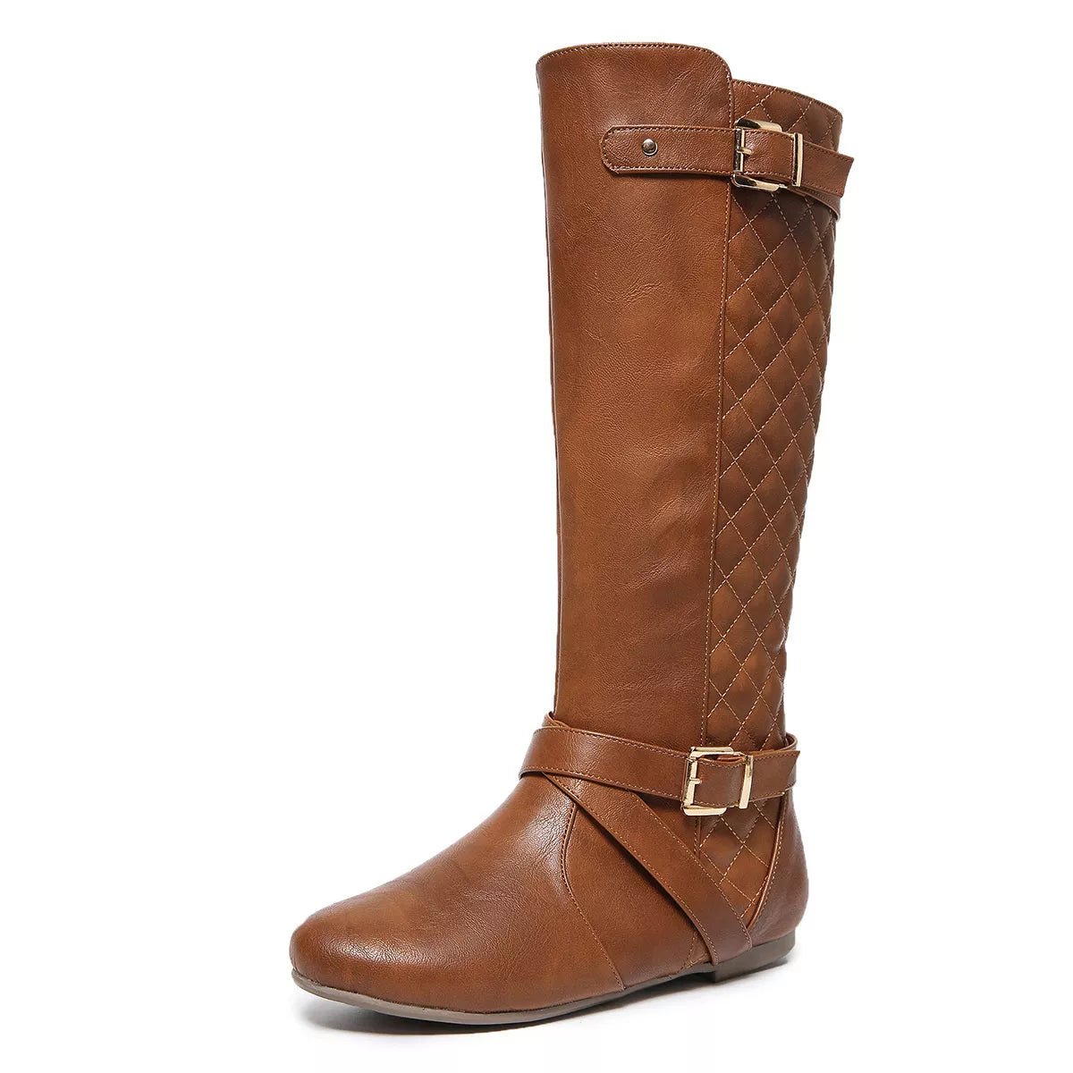 Round Toe Block Heels Boots - Wow Store