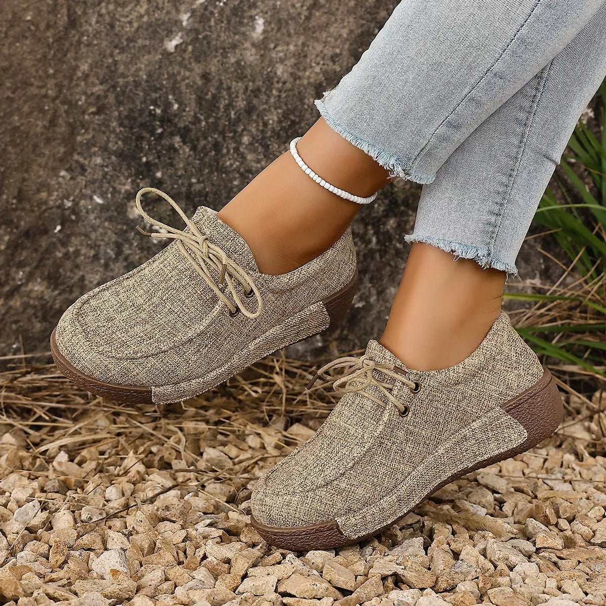Round Toe Lace - Up Sneakers - Wow Store