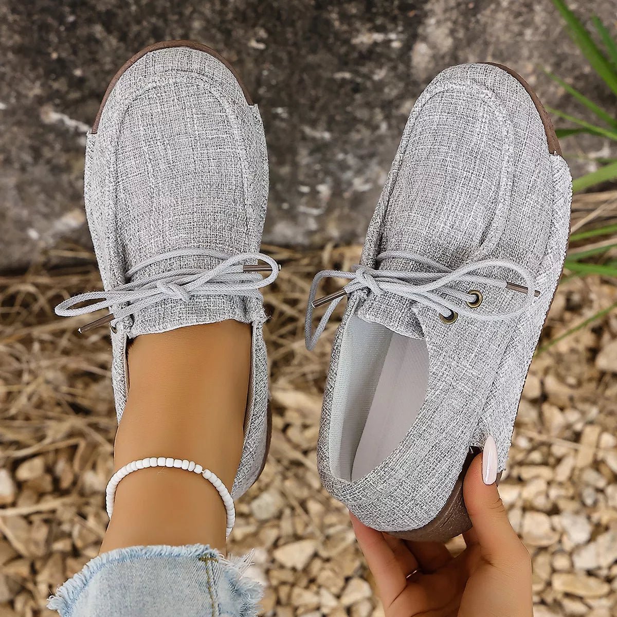 Round Toe Lace - Up Sneakers - Wow Store