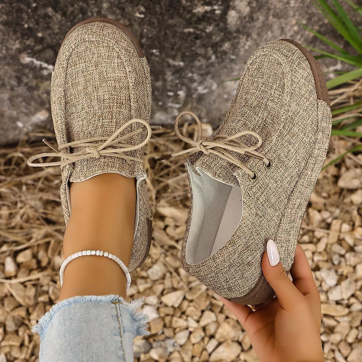 Round Toe Lace - Up Sneakers - Wow Store
