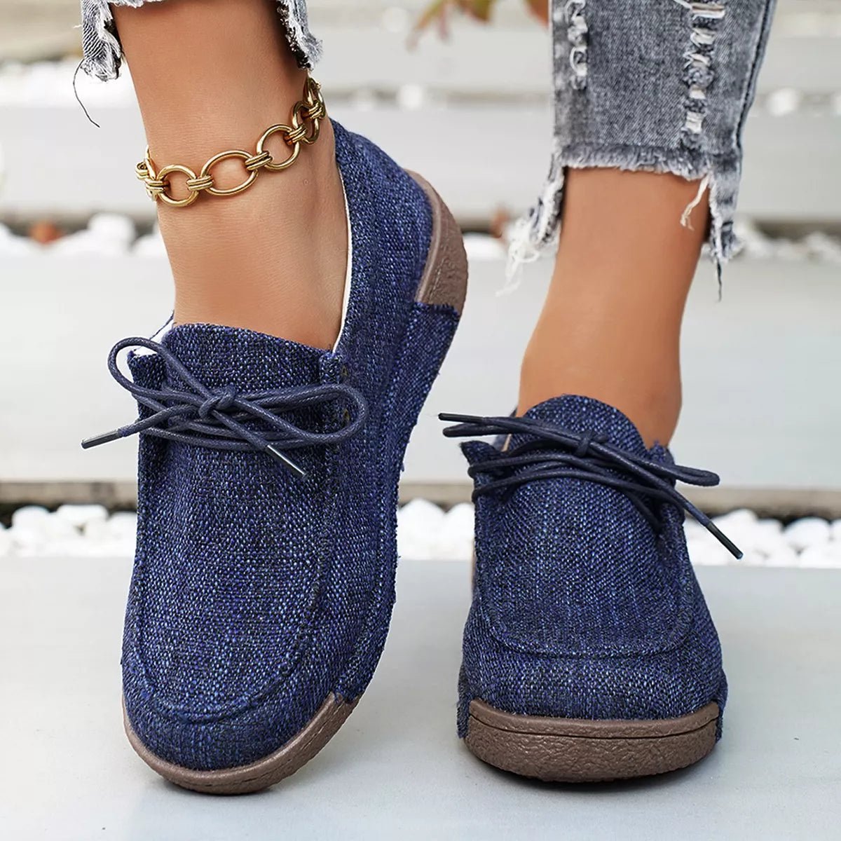 Round Toe Lace - Up Sneakers - Wow Store