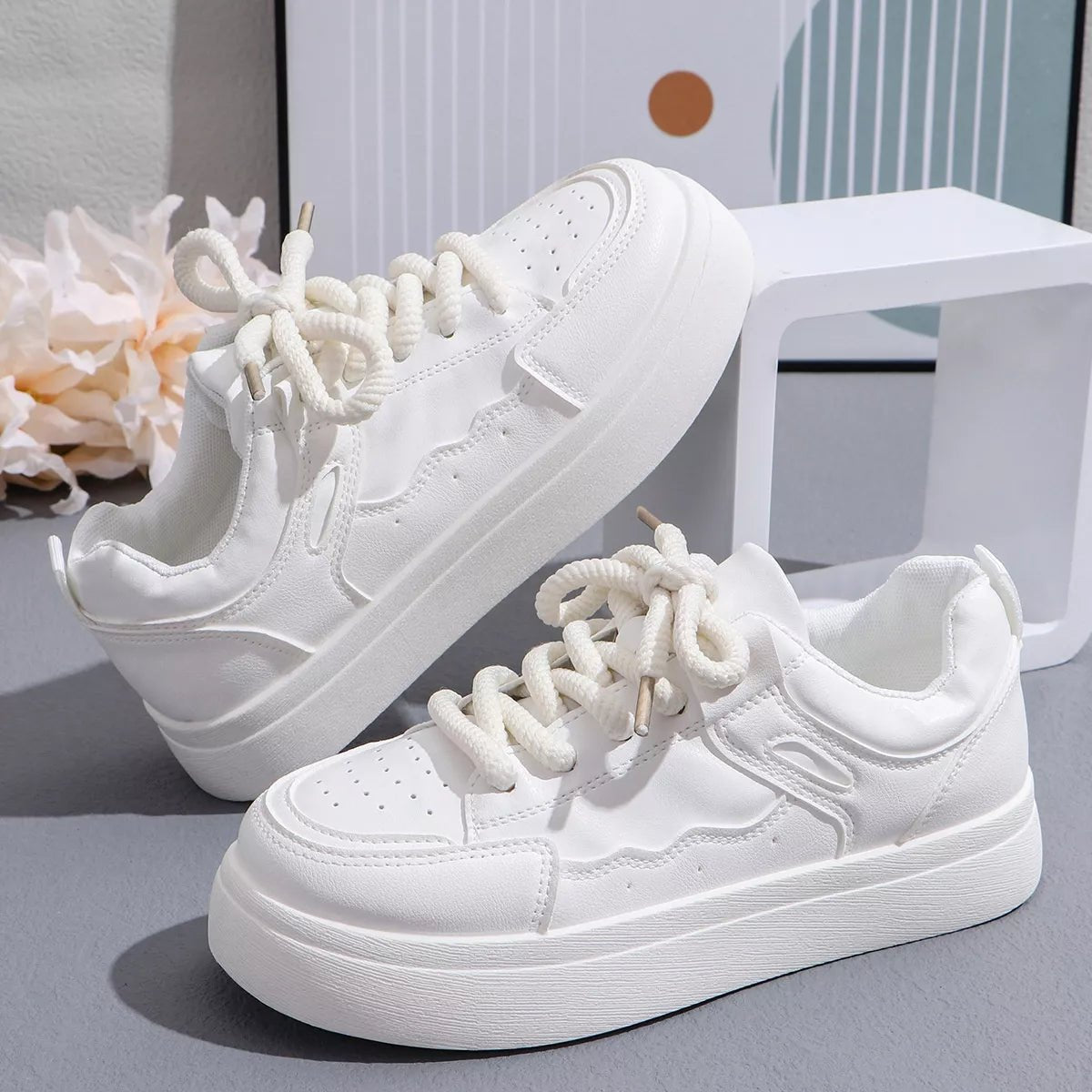 Round Toe Platform Sneakers - Wow Store