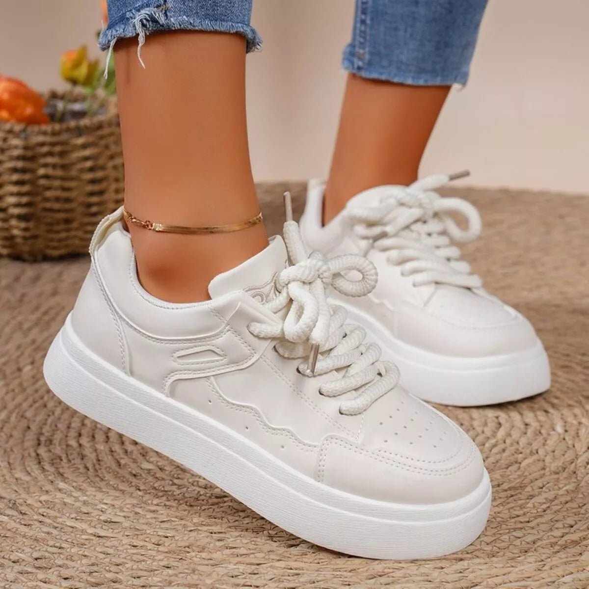Round Toe Platform Sneakers - Wow Store