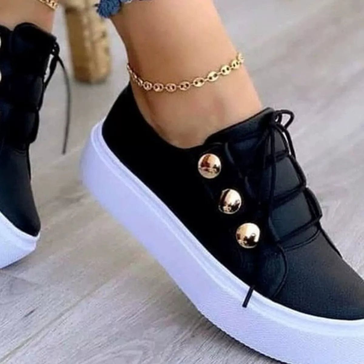Round Toe Platform Sneakers - Wow Store
