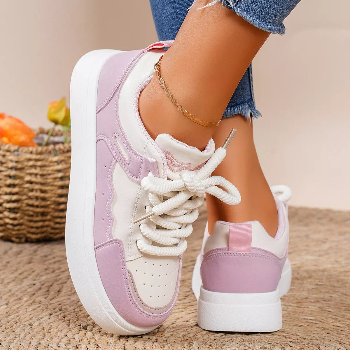 Round Toe Platform Sneakers - Wow Store