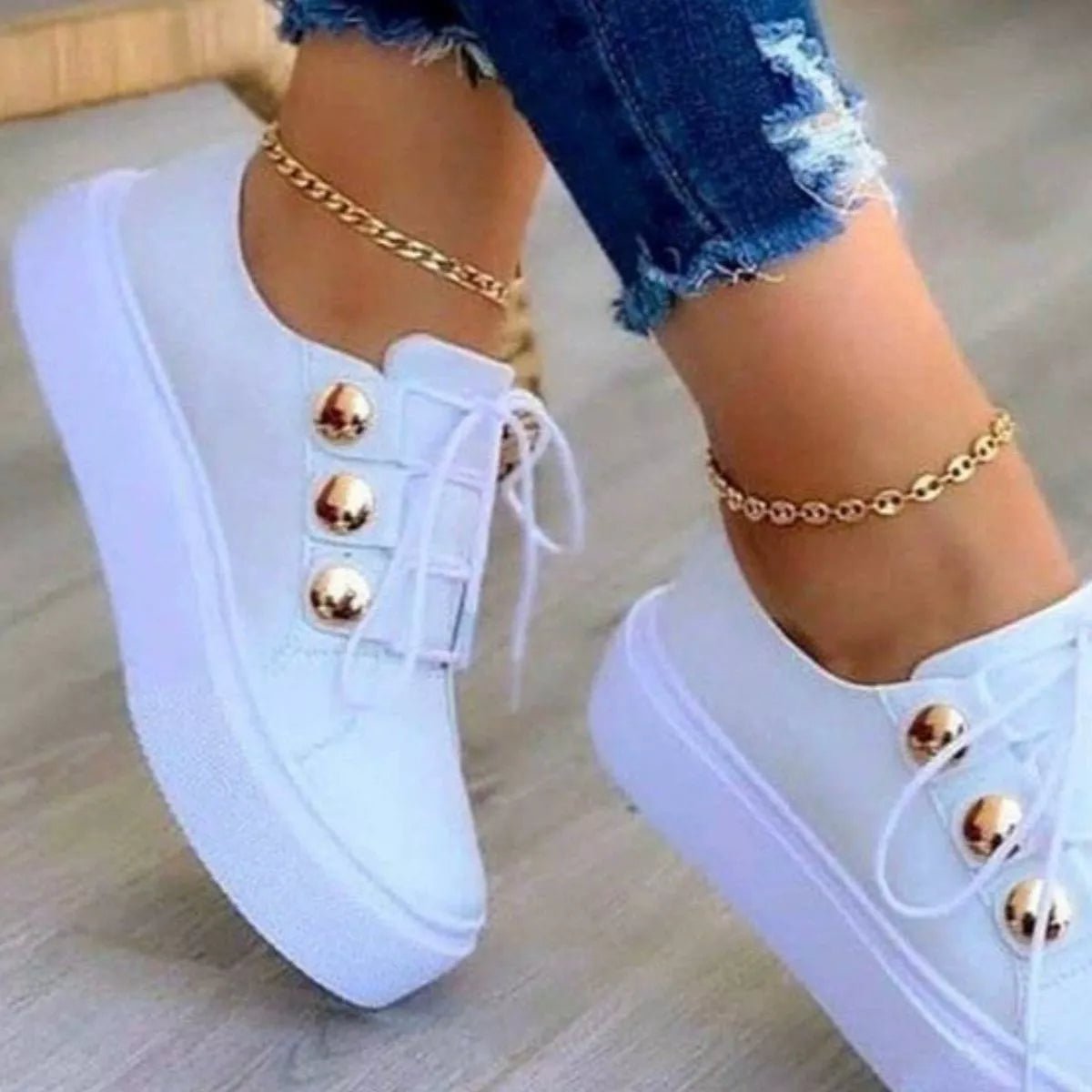 Round Toe Platform Sneakers - Wow Store