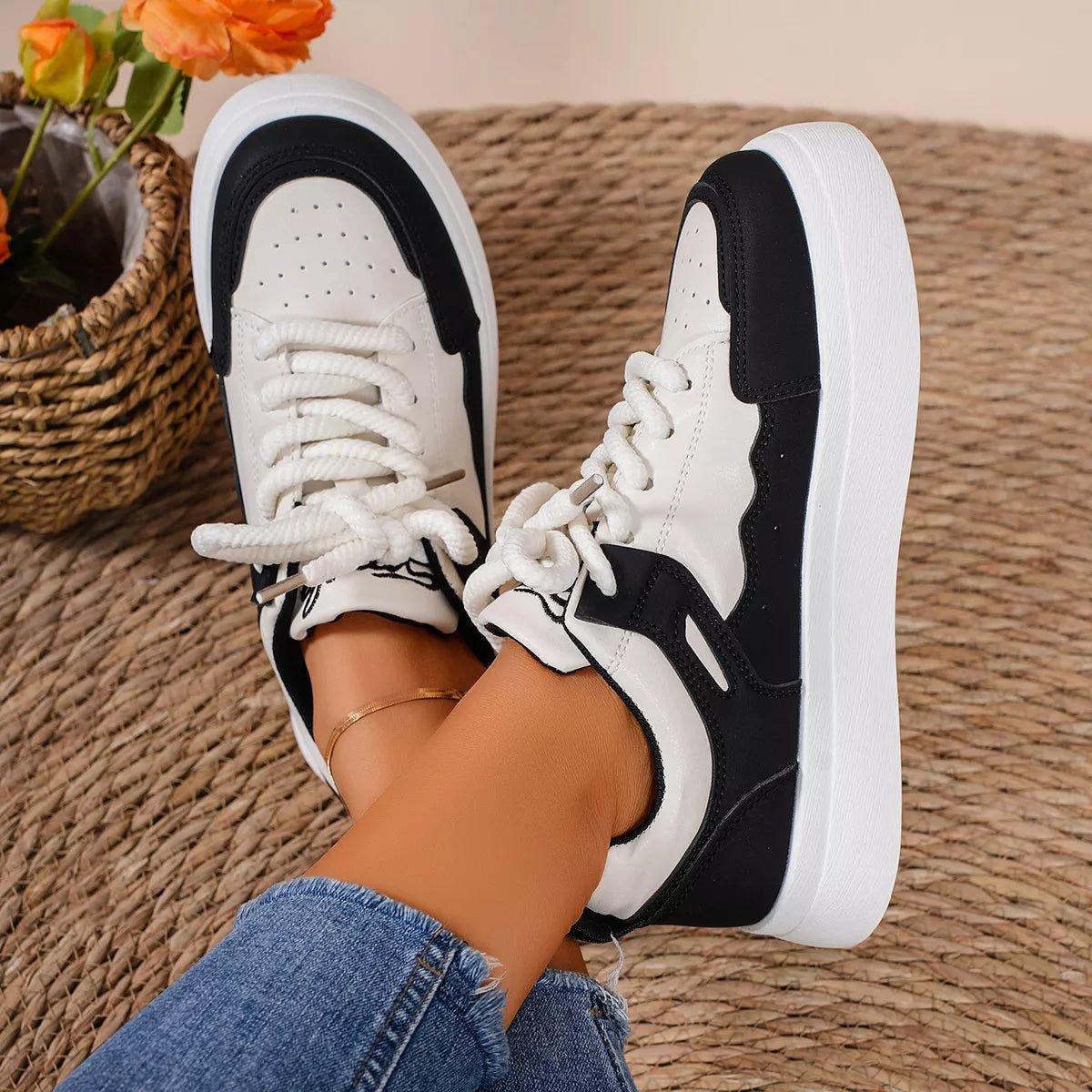 Round Toe Platform Sneakers - Wow Store