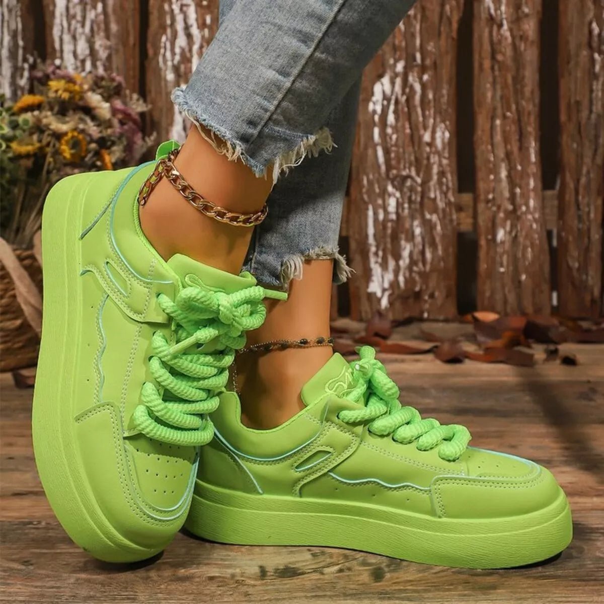 Round Toe Platform Sneakers - Wow Store