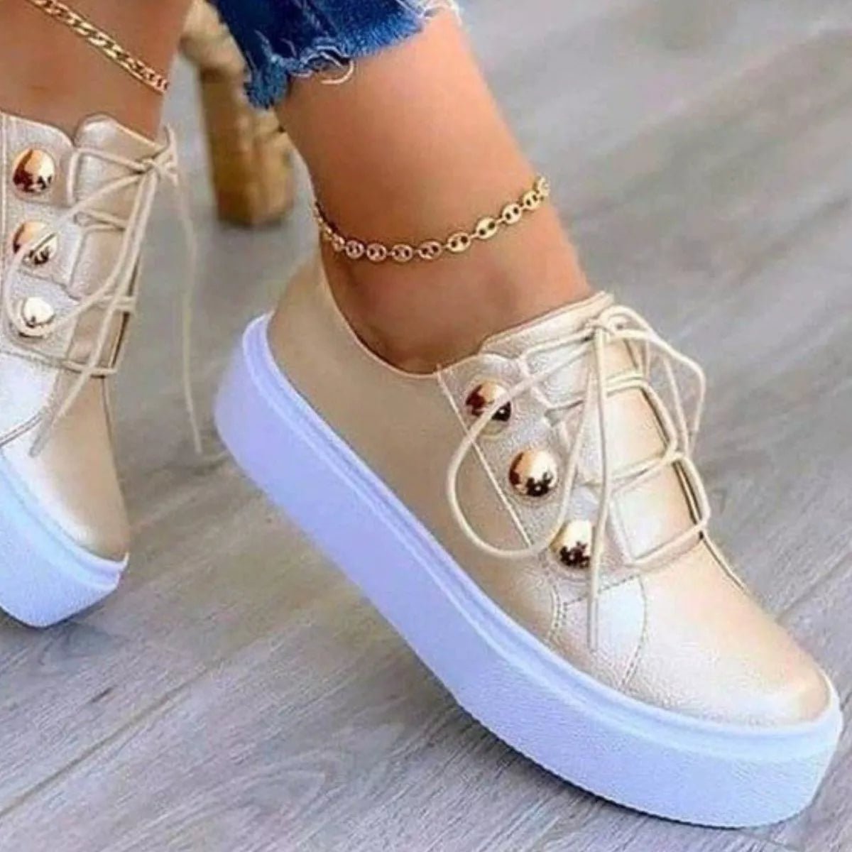 Round Toe Platform Sneakers - Wow Store