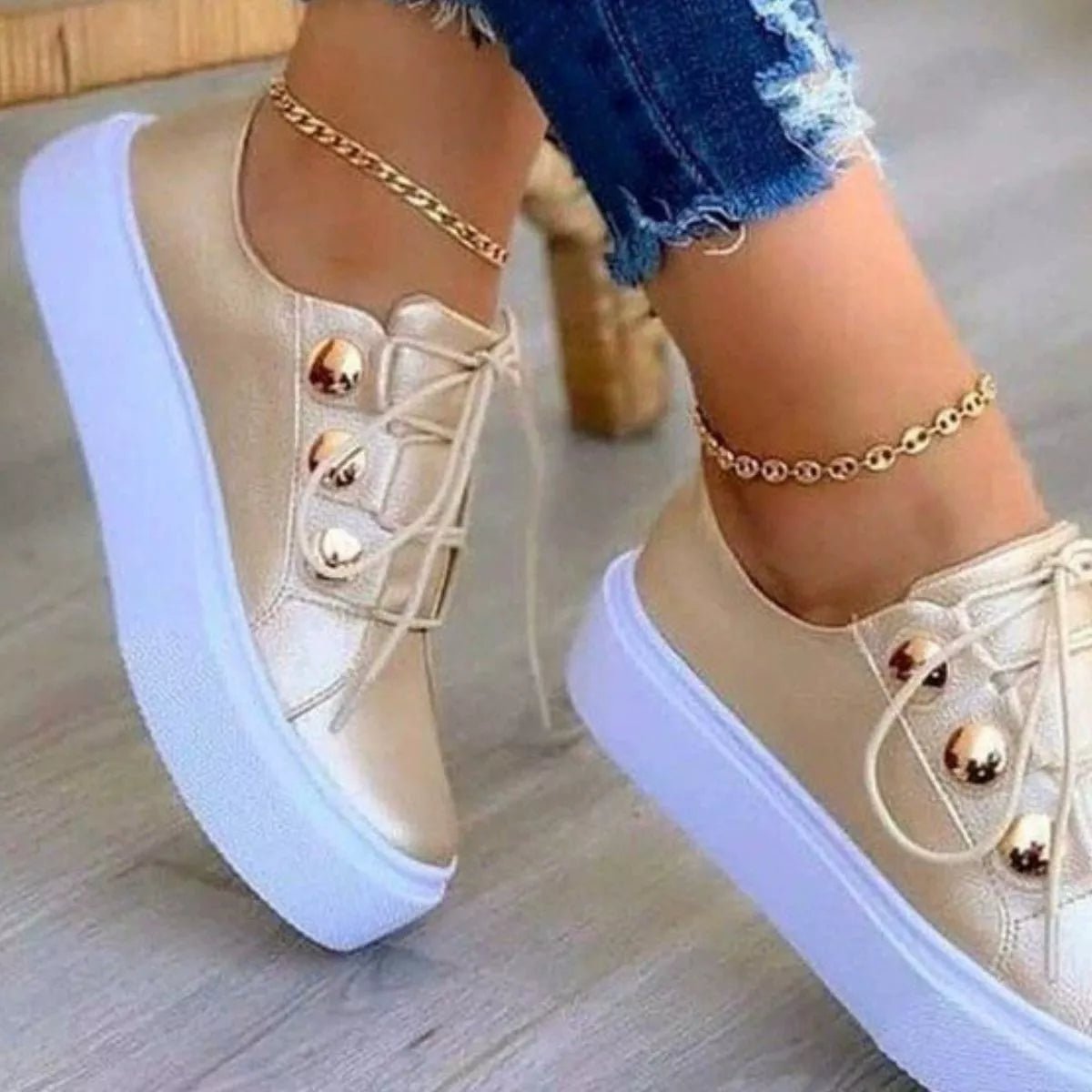 Round Toe Platform Sneakers - Wow Store