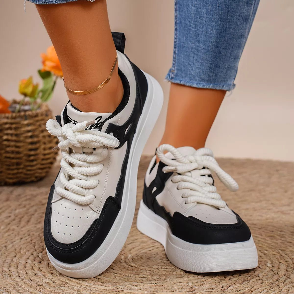 Round Toe Platform Sneakers - Wow Store