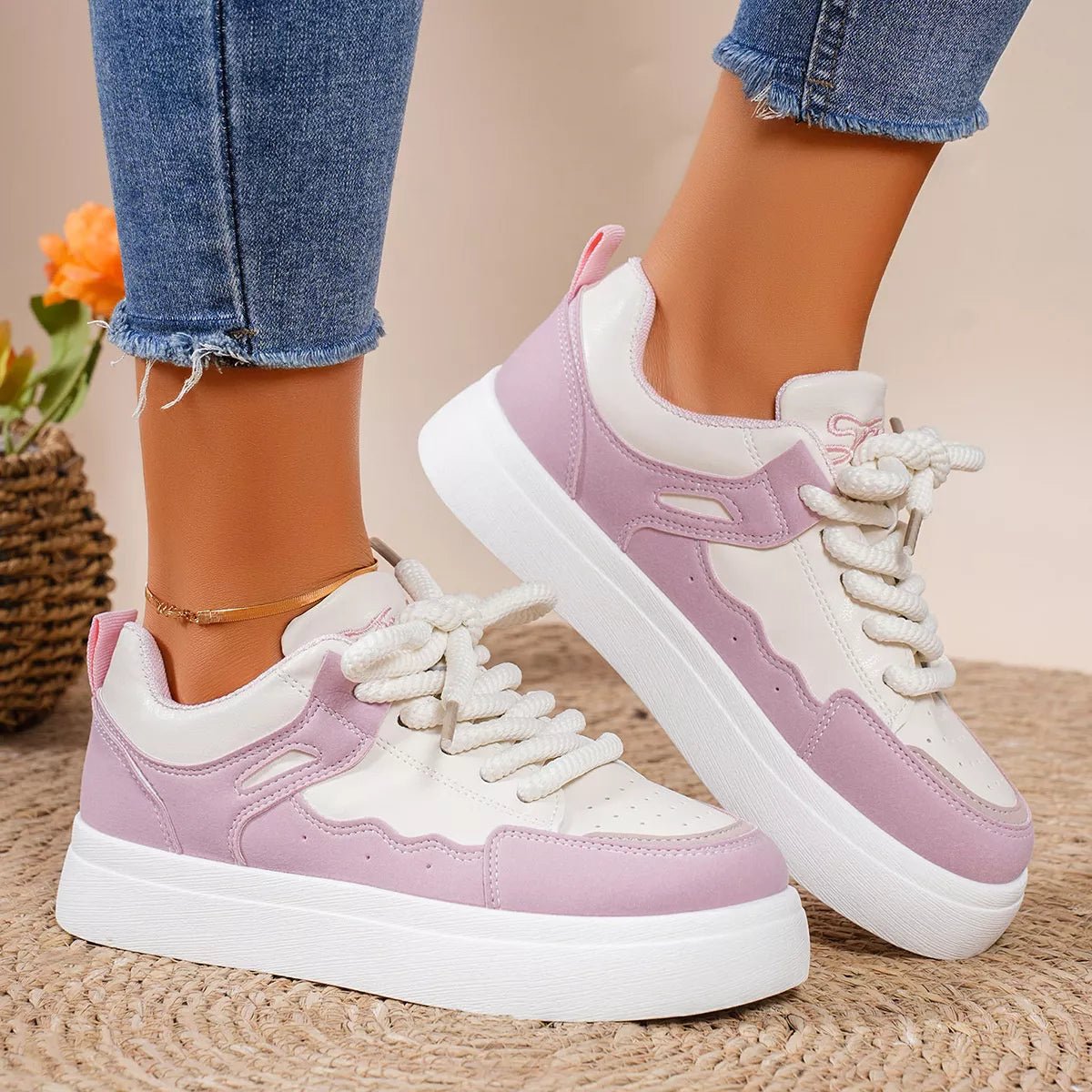 Round Toe Platform Sneakers - Wow Store