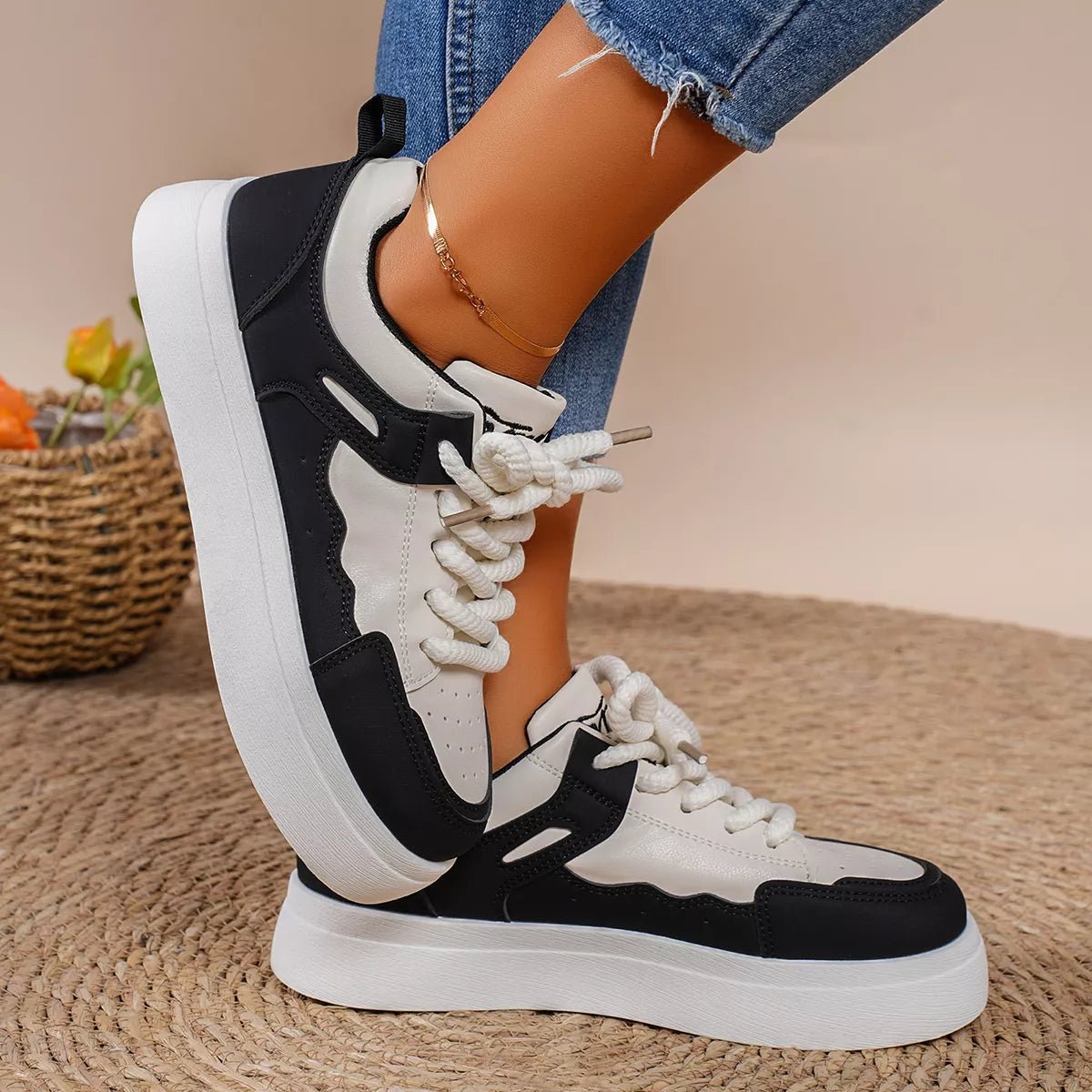 Round Toe Platform Sneakers - Wow Store
