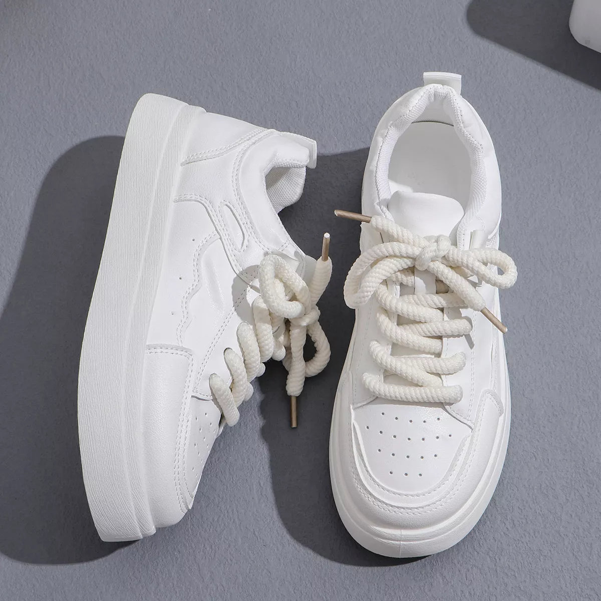 Round Toe Platform Sneakers - Wow Store