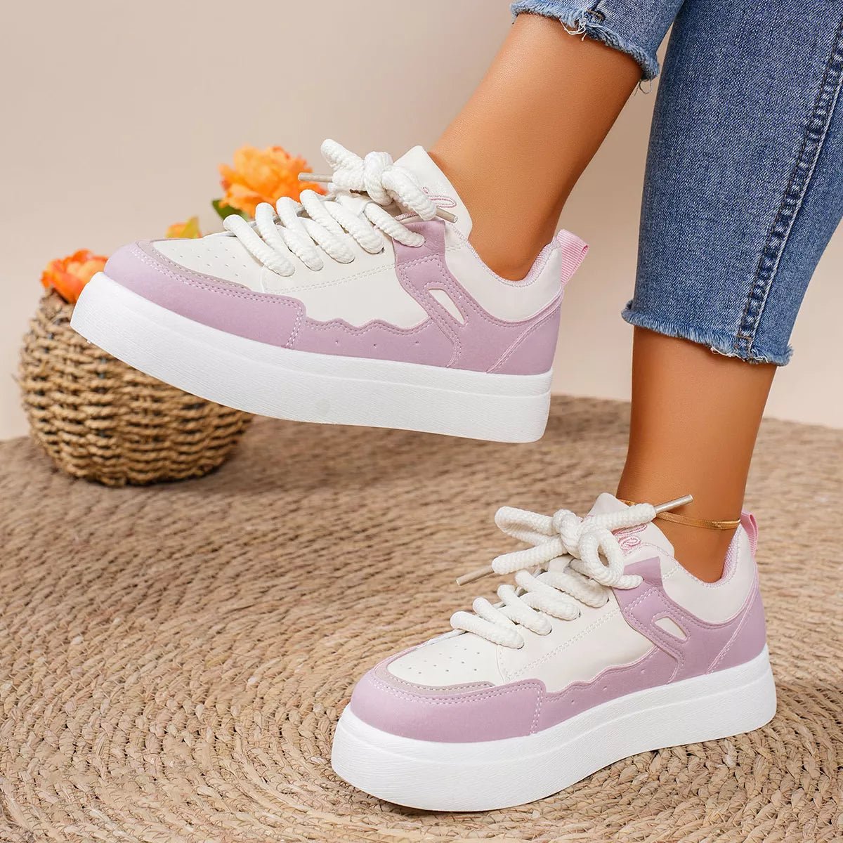 Round Toe Platform Sneakers - Wow Store