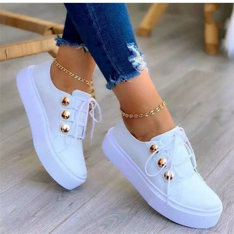 Round Toe Platform Sneakers - Wow Store