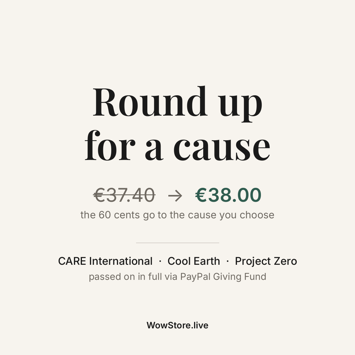 Round up for a cause - WowStore.live