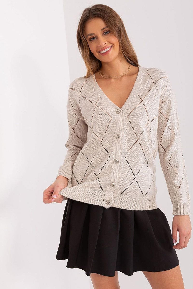 Rue Paris Women's Knit Cardigan Model 208629 - Soft Layering Knitwear | wowstore.live - Wow Store