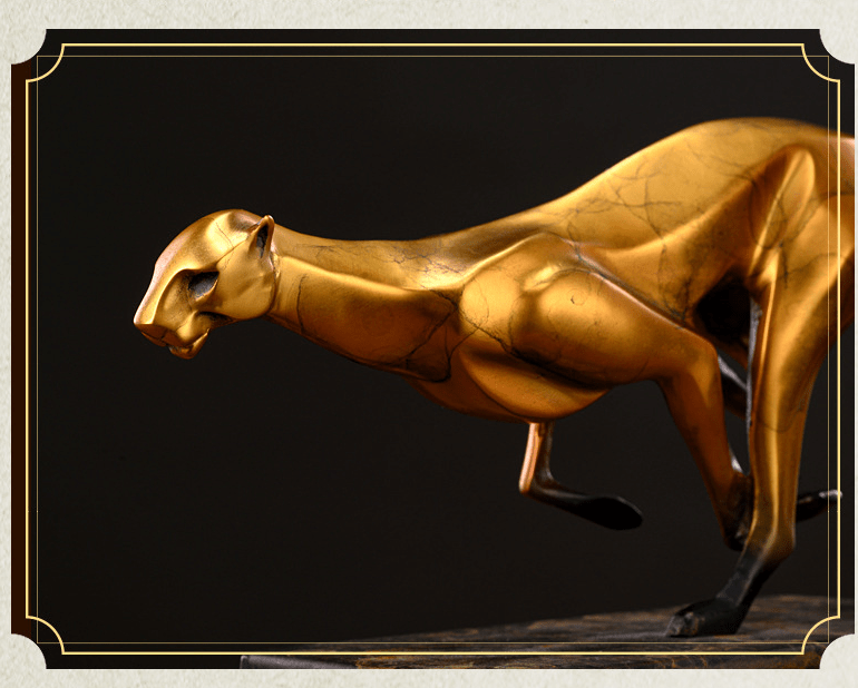 Close-up of the head and shoulder of the gold-coloured leopard with angular planes