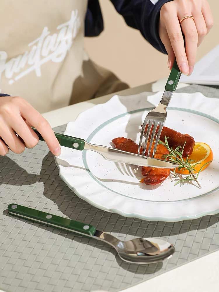 Set Of 10 Pcs French Dopamine Cutlery Flatware - Bistrot Style - Wow Store