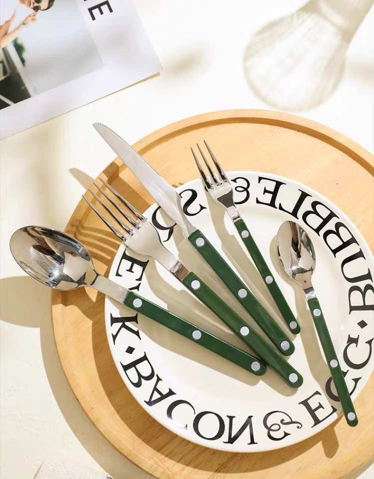 Set Of 10 Pcs French Dopamine Cutlery Flatware - Bistrot Style - Wow Store