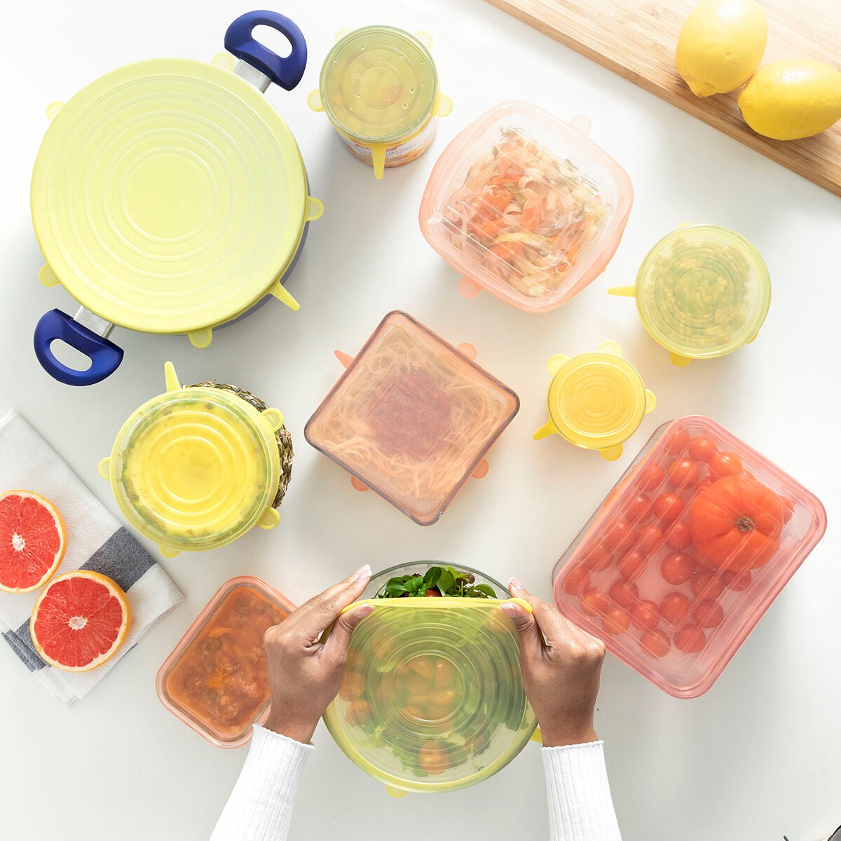Set of 10 Reusable and Adjustable Kitchen Lids | Wow Store - Wow Store