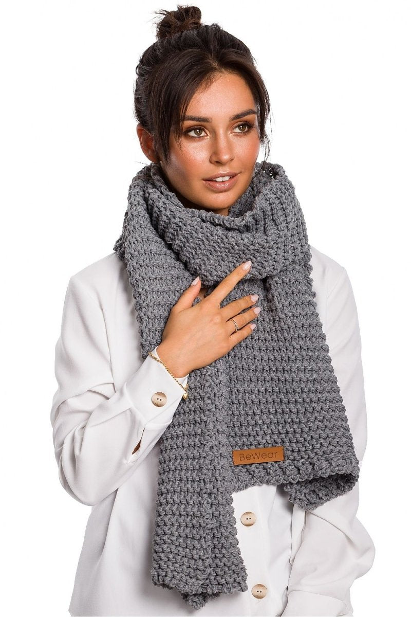 Model wearing BeWear Knit Shawl in casual outfit