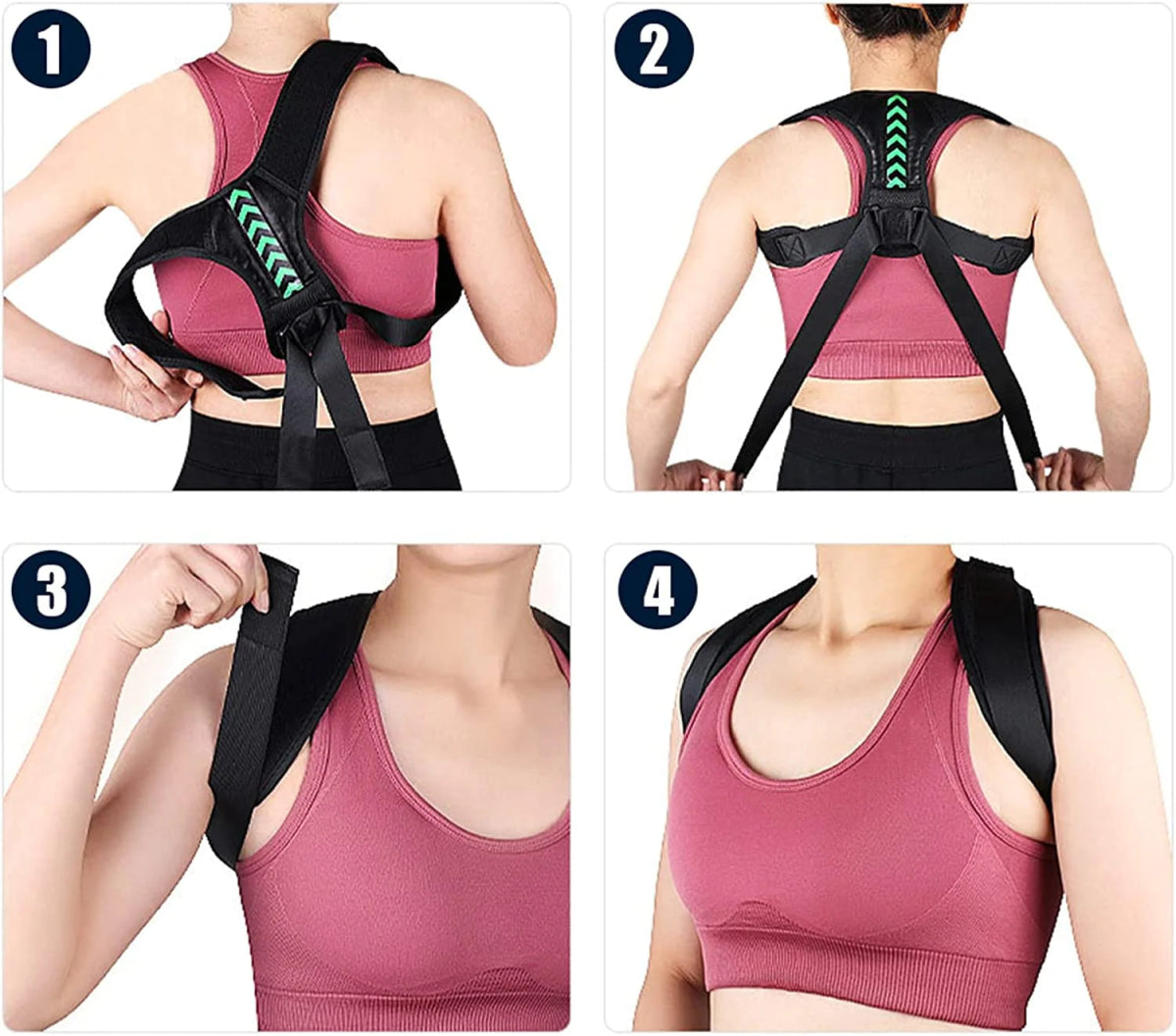 Shoulder Support Adjustable Back Pain Support Posture Corrector Brace Belt Strap - Wow Store