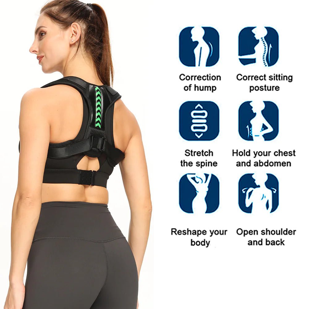Shoulder Support Adjustable Back Pain Support Posture Corrector Brace Belt Strap - Wow Store