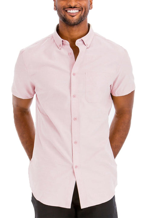 SIGNATURE SHORT SLEEVE BUTTON DOWN SHIRT - Wow Store