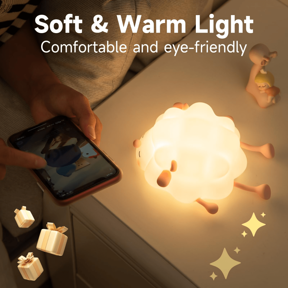 Silicone Sheep Night Light - Dimmable & Rechargeable - WowStore.live