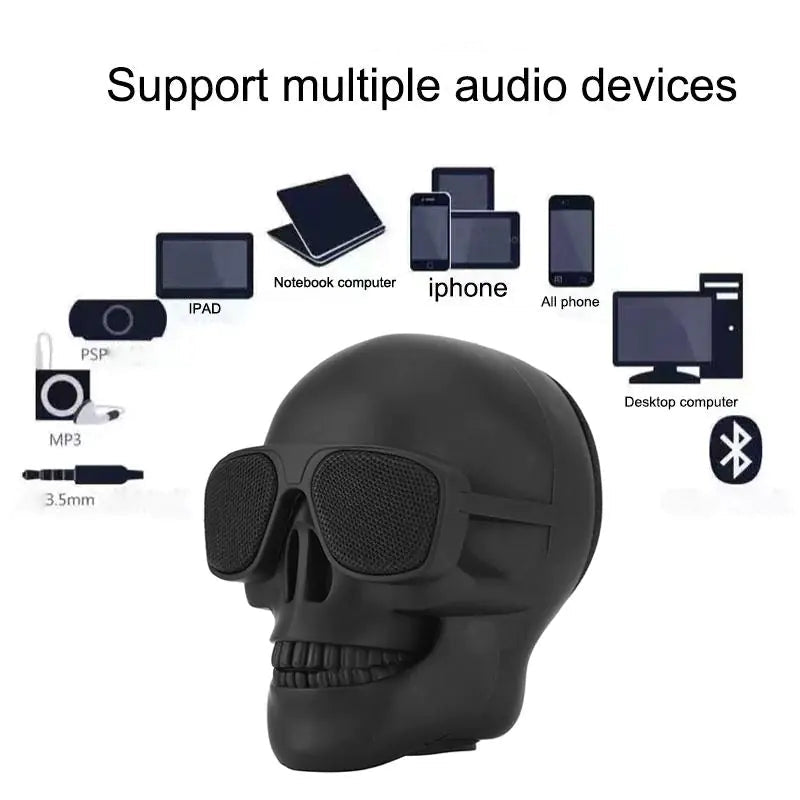 Skull Head Bluetooth Wireless Speaker Portable HD Stereo Subwoofer & Home Ornament - Wow Store