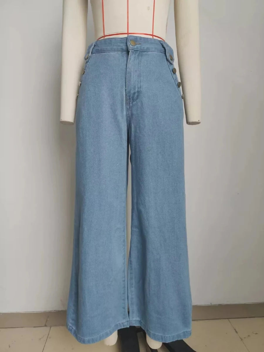 Sleeveless Button - Front Vest and Pants Denim Set - Wow Store