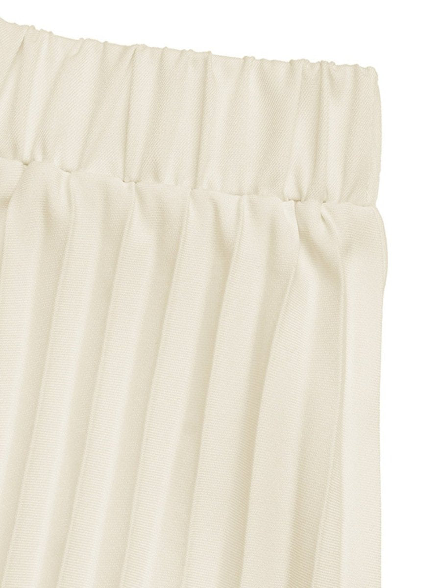 Sleeveless Vest and Pleated Maxi Skirt Set - Wow Store