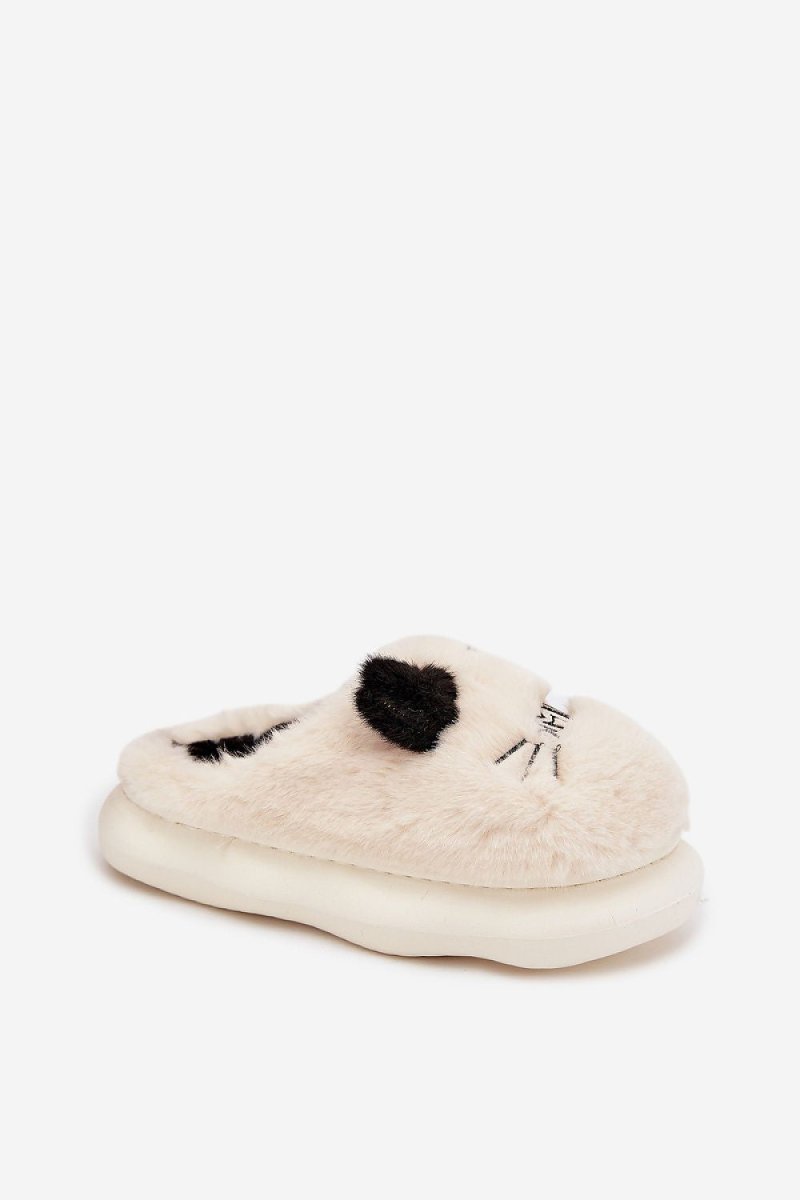 Side profile of comfortable fur slippers