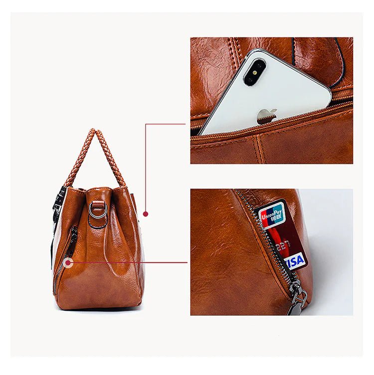 Soft Leather Boston Shoulder Bag - Wow Store