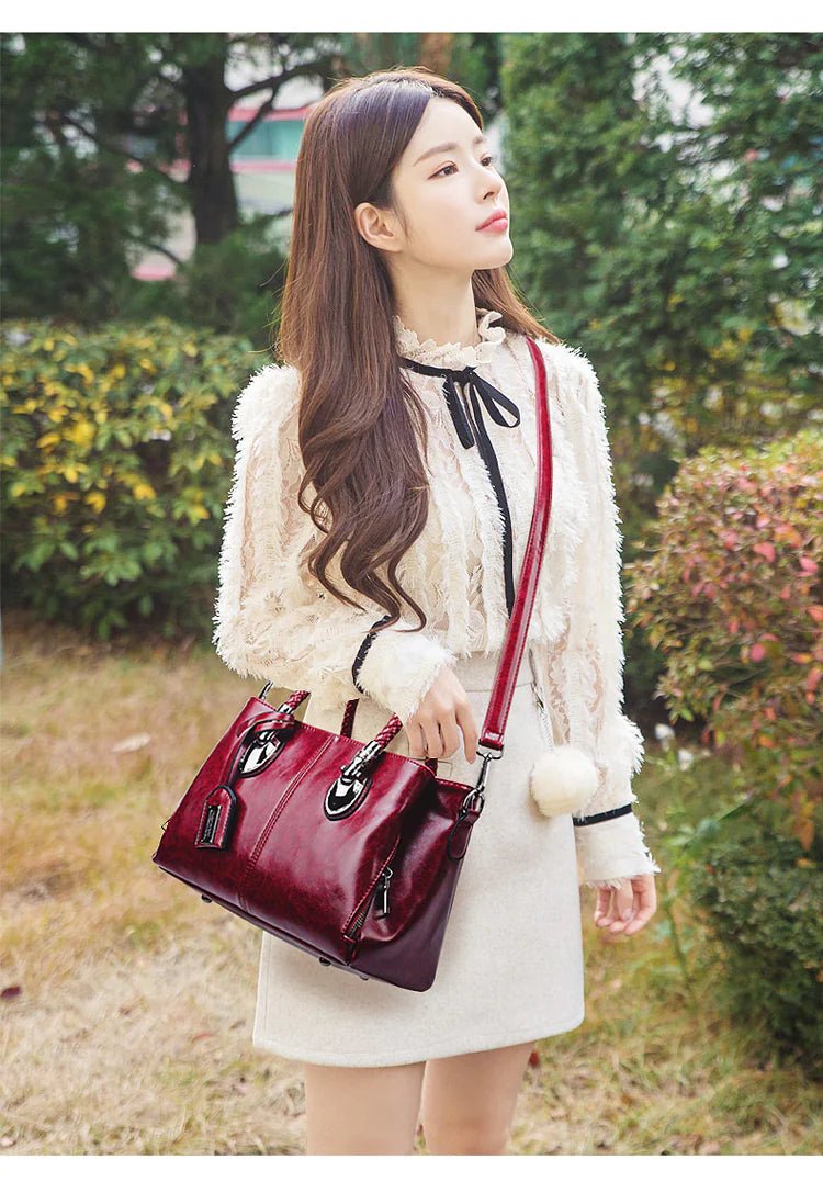 Soft Leather Boston Shoulder Bag - Wow Store