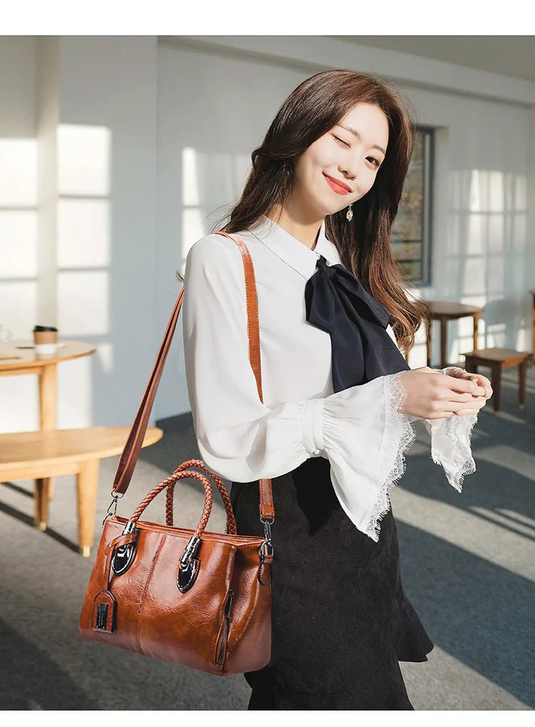 Soft Leather Boston Shoulder Bag - Wow Store